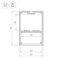  - Профиль SL-LINE-4970-3000 ANOD (Arlight, Алюминий)