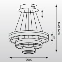  - Подвесная светодиодная люстра Zumaline Circle L-CD-03-BL