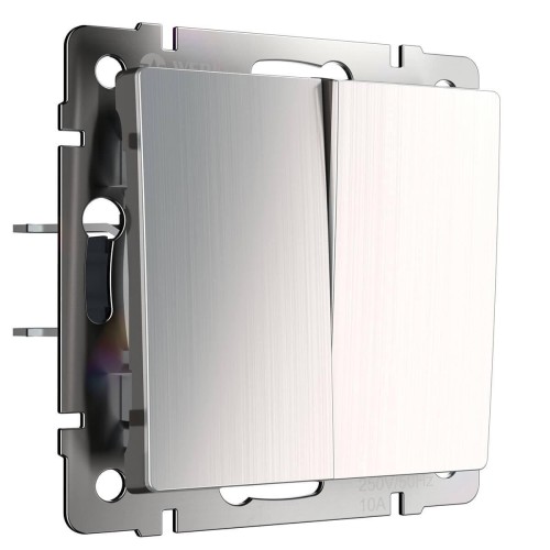Выключатель Werkel двухклавишный глянцевый никель WL02-SW-2G 4690389045752 