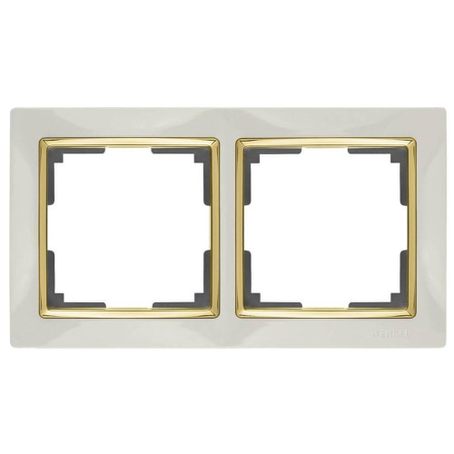 Рамка Werkel Snabb на 2 поста слоновая кость/золото WL03-Frame-02-ivory/GD 4690389083891 