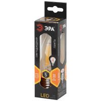  - Лампа светодиодная филаментная ЭРА E27 5W 2700K прозрачная F-LED B35-5W-827-E27 Б0027933