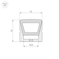  - Силиконовый профиль WPH-FLEX-1616-TOP-S11-20m WHITE (Arlight, Силикон)