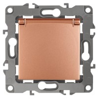  - Розетка ЭРА 12 2P E Schuko со шторками с крышкой 16A 250V 12-2103-14 Б0019329