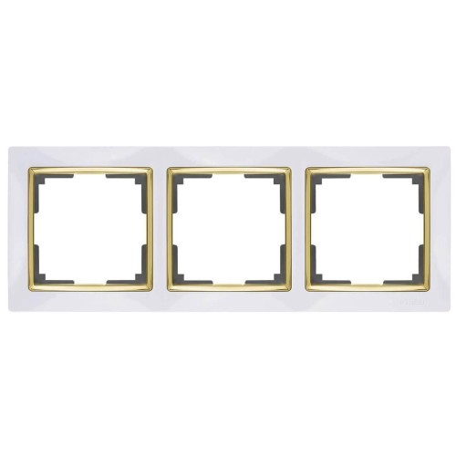 Рамка Werkel Snabb на 3 поста белый/золото WL03-Frame-03-white/GD 4690389083921 