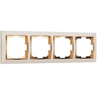  - Рамка на 4 поста Werkel Snabb слоновая кость/золото W0041932 4690389160929