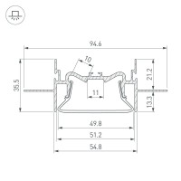  - Профиль FOLED-50-CEIL-CENTER-2000 (Arlight, Алюминий)