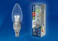  - Лампа светодиодная Uniel E14 3W 4500K прозрачная Led-C37P-3W/NW/E14/CL ALS01SL 06911