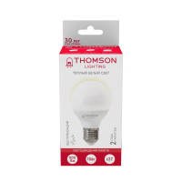  - Лампа светодиодная Thomson E27 10W 3000K шар матовая TH-B2041