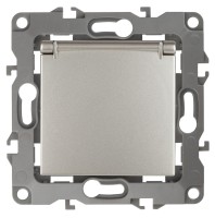  - Розетка ЭРА 12 2P E Schuko со шторками с крышкой 16A 250V 12-2103-15 Б0019330