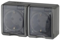  - Розетка ЭРА Эксперт 2х2P+E IP54 16A 250V 11-2403-03 Б0020717