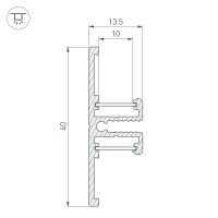  - Профиль TOP-BACK-2000 ANOD (P10) (Arlight, Алюминий)