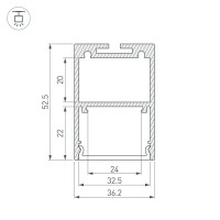  - Профиль ARH-LINE-3750A-3000 ANOD (Arlight, Алюминий)