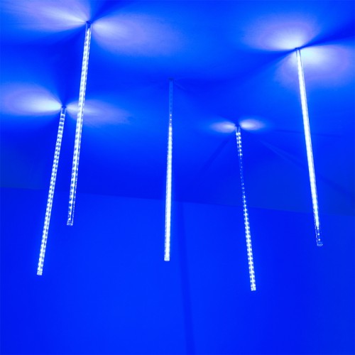 Светодиодная гирлянда ARD-ICEFALL-CLASSIC-D12-500-5PCS-CLEAR-72LED-LIVE BLUE (230V, 6W) (Ardecoled, IP65) Светодиодная гирлянда ТАЮЩИЕ СОСУЛЬКИ серии CLASSIC. Размер 2000х500 мм (длина шины 2000 мм, высота сосульки 500 мм), диаметр колбы сосульки 12 мм. Цвет свечения СИНИЙ, динамический эффект тающей сосульки. В комплекте 5 сосулек. Провод из прозрачного ПВХ, диаметр 2.3 мм. 72 светодиода. Напряжение питания 12 В, потребляемая мощность 6 Вт, степень пылевлагозащиты IP65. Аксессуар для подключения в комплекте. Длина провода питания 1500 мм.