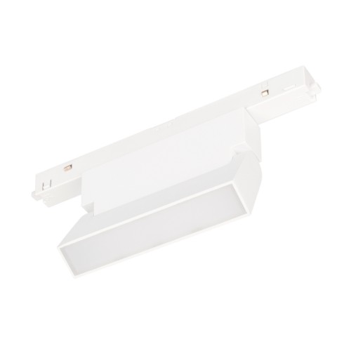 Светильник MAG-ORIENT-FLAT-FOLD-S195-6W Warm3000 (WH, 80 deg, 48V, DALI) (Arlight, IP20 Металл, 5 лет) Светильник для магнитных треков MAG-ORIENT шириной 26 мм с управлением DALI. Мощность 6 Вт, св. поток 370 лм, 60 лм/Вт, теплый 3000 K, CRI>90, угол 80°, напряжение питания 48 В. Белый прямоугольный корпус из металл, экран поликарбонат, степень защиты IP20. Размер: длина 195 мм, ширина 23 мм, высота 107 мм. Монтаж на трек MAG-ORIENT, пульсация 