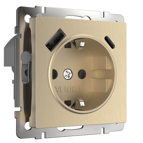 Розетка Werkel с быстрой зарядкой USB Type A+С белая W1171710 4690389176463 