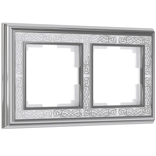 Рамка Werkel Palacio Gracia на 2 поста хром/белый WL77-Frame-02 4690389126062 