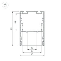  - Профиль ARH-LINE-6085-3000 ANOD (Arlight, Алюминий)