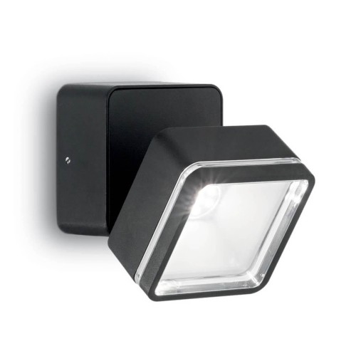 Уличный настенный светодиодный светильник Ideal Lux Omega Ap Square Nero 4000K 165370 