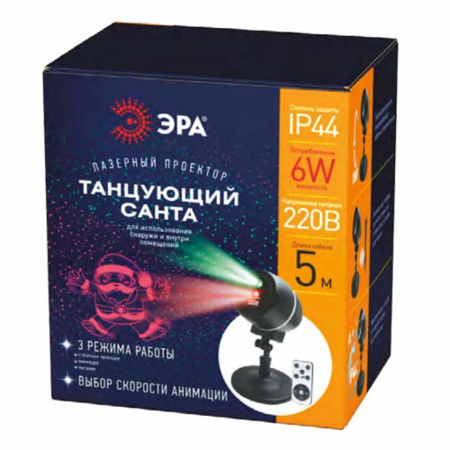 Лазерный светильник-проектор ЭРА танцующий Санта ENIOP-06 Б0047977 