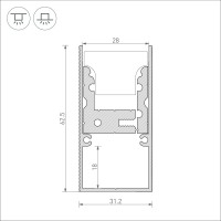  - Профиль-держатель ARH-FLOOR27-H28-2000 (Arlight, Металл)
