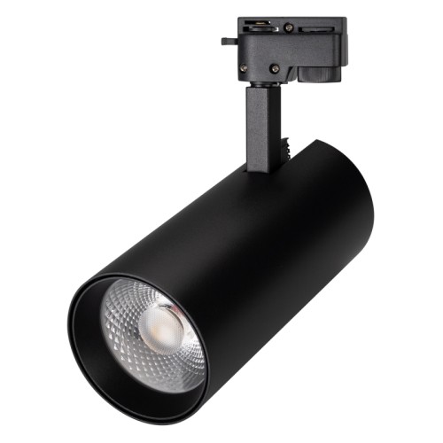 Светильник LGD-GERA-2TR-R90-30W Day4000 (BK, 24 deg, 230V) (Arlight, IP20 Металл, 5 лет) Светильник подвесной для треков/шин 2 провода. Мощность 30 Вт, св. поток 2700-3300 лм, 90 лм/Вт, дневной 4000 K, CRI>90, угол 24°, напряжение питания 230 В. Черный круглый корпус из алюминия, материал линзы PMMA , степень защиты IP20. Размер: диаметр 90 мм, высота 185 мм. Монтаж на трек 1-фазный. Драйвер встроенный 30-40 В, 750 мА., пульсация 