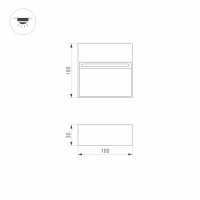  - Светильник LGD-TRACE-S100x100-4W Warm3000 (GR, 65 deg, 230V) (Arlight, IP65 Металл, 3 года)