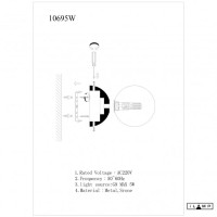  - Бра iLamp Foxtrot 10695W/1-D100 BK-WH