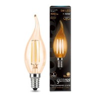  - Лампа светодиодная филаментная Gauss E14 5W 2700K золотая 104801005