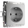 Розетка Werkel с заземлением серебряная рифленая WL09-SKG-01-IP20 4690389085079 - Розетка Werkel с заземлением серебряная рифленая WL09-SKG-01-IP20 4690389085079
