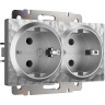 Розетка Werkel Hammer двойная с заземлением серебряный W1272006 4690389162954 - Розетка Werkel Hammer двойная с заземлением серебряный W1272006 4690389162954