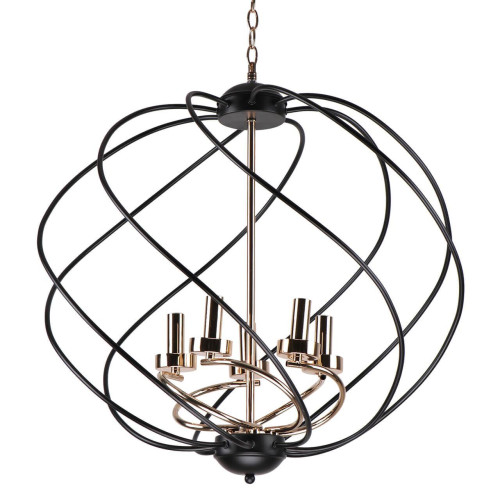 Подвесная люстра IMEX MD.0703-5-P BK+FGD 