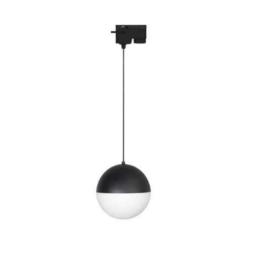 Светильник LGD-EMISFERO-TRACK-HANG-2TR-R150-11W Day4000 (BK, 170 deg, 230V) (Arlight, IP20 Металл, 3 года) Светильник подвесной для треков/шин 2 провода. Мощность 11 Вт, св. поток 960 лм, 80 лм/Вт, дневной 4000 K, CRI>90, угол 170°, напряжение питания 230 В. Черный корпус из алюминия, материал плафона стекло, степень защиты IP20. Размер: диаметр 150 мм, длина подвеса 1500 мм. Монтаж на трек 1-фазный. Драйвер 28-42 В, 250 мА, пульсация 