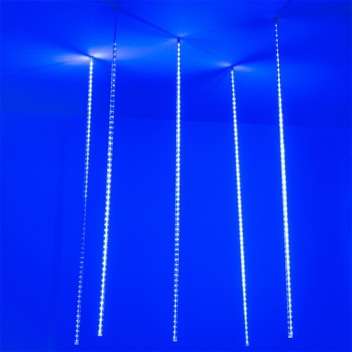 Светодиодная гирлянда ARD-ICEFALL-CLASSIC-D12-1000-5PCS-CLEAR-120LED-LIVE BLUE (230V, 11W) (Ardecoled, IP65) Светодиодная гирлянда ТАЮЩИЕ СОСУЛЬКИ серии CLASSIC. Размер 2000х1000 мм (длина шины 2000 мм, высота сосульки 1000 мм), диаметр колбы сосульки 12 мм. Цвет свечения СИНИЙ, динамический эффект тающей сосульки. В комплекте 5 сосулек. Провод из прозрачного ПВХ, диаметр 2.3 мм. 120 светодиодов. Напряжение питания 12 В, потребляемая мощность 11 Вт, степень пылевлагозащиты IP65. Аксессуар для подключения в комплекте. Длина провода питания 1500 мм.