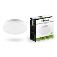  - Лампа светодиодная Feron GX53 9W 4000K Таблетка Матовая LB-452 25829