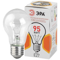  - Лампа накаливания ЭРА E27 95W 2700K прозрачная A50 95-230-Е27-CL Б0039124
