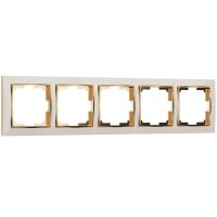  - Рамка Werkel Snabb на 5 постов слоновая кость/золото WL03-Frame-05-ivory/GD 4690389083945