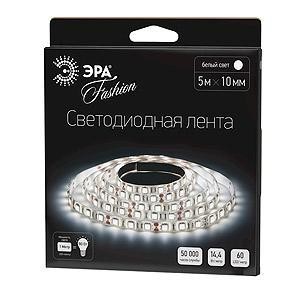Светодиодная лента ЭРА 14,4W/m 60LED/m 5050SMD холодный белый 5M LS5050-60LED-IP20-W-5m C0043045 
