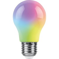  - Лампа светодиодная Feron E27 3W RGB матовая LB-375 38118