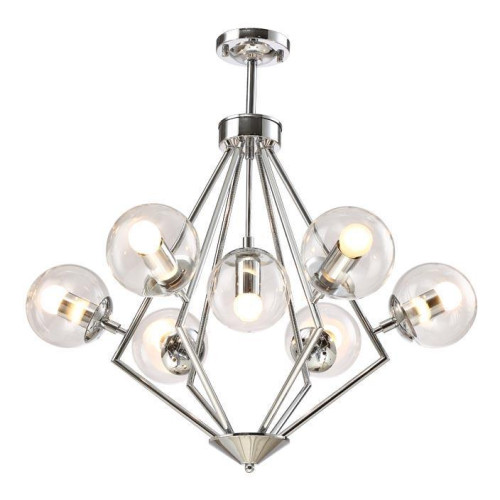 Подвесная люстра Crystal Lux Fabricio Fabricio SP7 Chrome/Transparente 