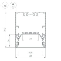  - Профиль SL-LINE-6070-2000 ANOD (Arlight, Алюминий)
