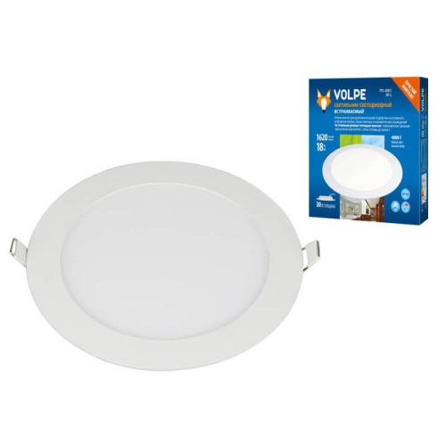 Встраиваемый светодиодный светильник Volpe ULM-Q236 18W/4000K WHITE UL-00004664 