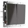 Выключатель Werkel двухклавишный проходной серо-коричневый WL07-SW-2G-2W 4690389054006 - Выключатель Werkel двухклавишный проходной серо-коричневый WL07-SW-2G-2W 4690389054006