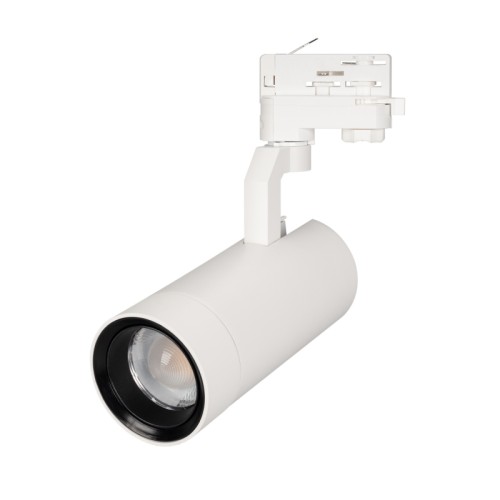 Светильник LGD-GELIOS-4TR-R80-30W Day4000 (WH, 20-60 deg, 230V) (Arlight, IP20 Металл, 3 года) Светильник подвесной для треков/шин 4 провода, 30Вт. Цвет свечения ДНЕВНОЙ 4000K, световой поток 2700лм, регулируемый угол 20-60°, CRI>90. Корпус круглый, металл, цвет белый, IP20. Размеры DxL Ø80x181мм. Входное напряжение AC220-240V, мощность 30Вт. Драйвер встроенный (30-43V, 720mA).