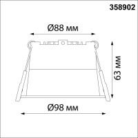  - Встраиваемый светодиодный светильник Novotech Tran 358902