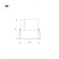  - Светильник MS-ATLAS-BUILT-R72-20W Warm3000 (BK-BK, 30 deg, 230V) (Arlight, IP20 Металл, 5 лет)