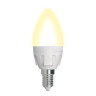 Лампа светодиодная диммируемая Uniel E14 7W 3000K матовая LED-C37 7W/3000K/E14/FR/DIM PLP01WH UL-00004296 - Лампа светодиодная диммируемая Uniel E14 7W 3000K матовая LED-C37 7W/3000K/E14/FR/DIM PLP01WH UL-00004296