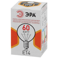  - Лампа накаливания ЭРА E14 60W прозрачная ДШ 60-230-E14-CL Б0039138