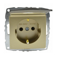  - Розетка 2К+З Mono Electric Despina/ Larissa 16A 250V с крышкой винтовое подключение титан 500-002221-118