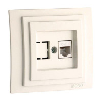  - Розетка компьютерная RJ45 Mono Electric Larissa 6 кат слоновая кость 103-010105-125