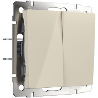  - Выключатель Werkel двухклавишный проходной слоновая кость WL03-SW-2G-2W-ivory 4690389046179